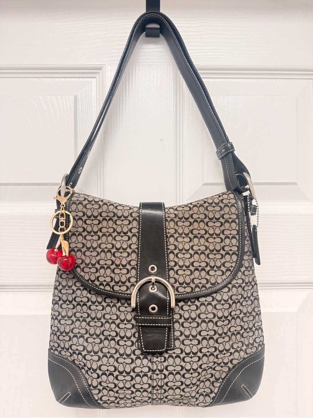 Coach SoHo Y2K Messenger Shoulder Bag Black Grey